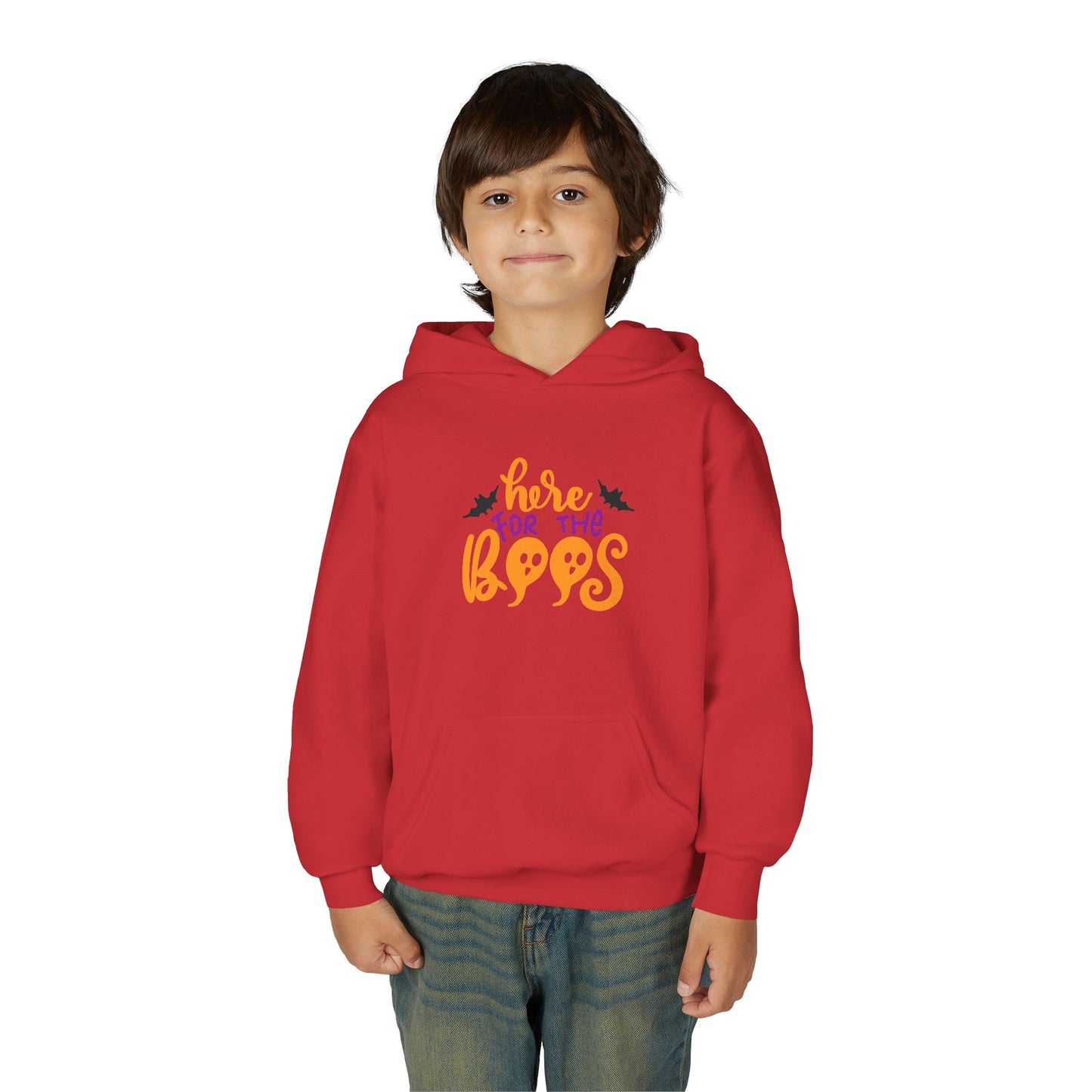 Halloween Youth Hoodie – "Here for the Boos" | Collection Elegance Wear Kids