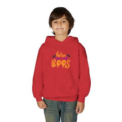 Halloween Youth Hoodie – "Here for the Boos" | Collection Elegance Wear Kids