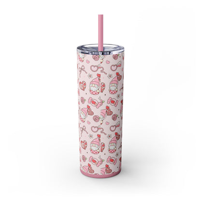 Cute Crafty Skinny Tumbler with Straw, 20oz, Perfect for Crafters & Makers, Valentine's Day Gift, Personalized Travel Mug, Fun Party Favor