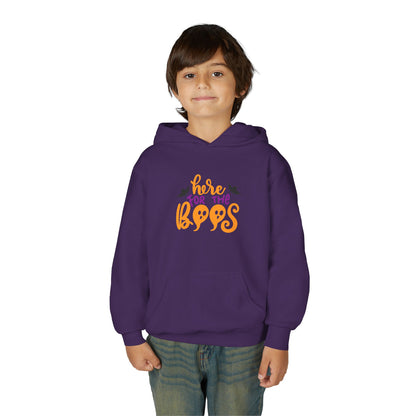 Halloween Youth Hoodie – "Here for the Boos" | Collection Elegance Wear Kids