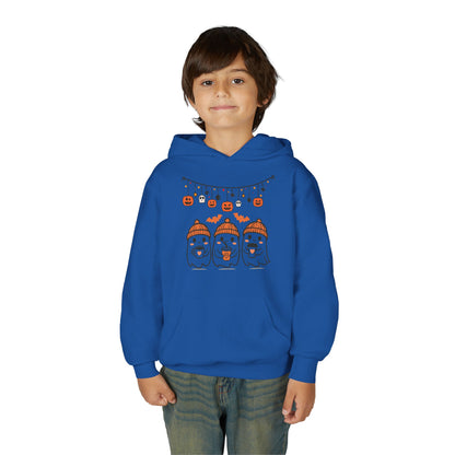 Halloween Ghosts Hooded Sweatshirt for Kids, Cozy Halloween Apparel, Fall Fashion, Spooky Season Gift, Youth Hoodie
