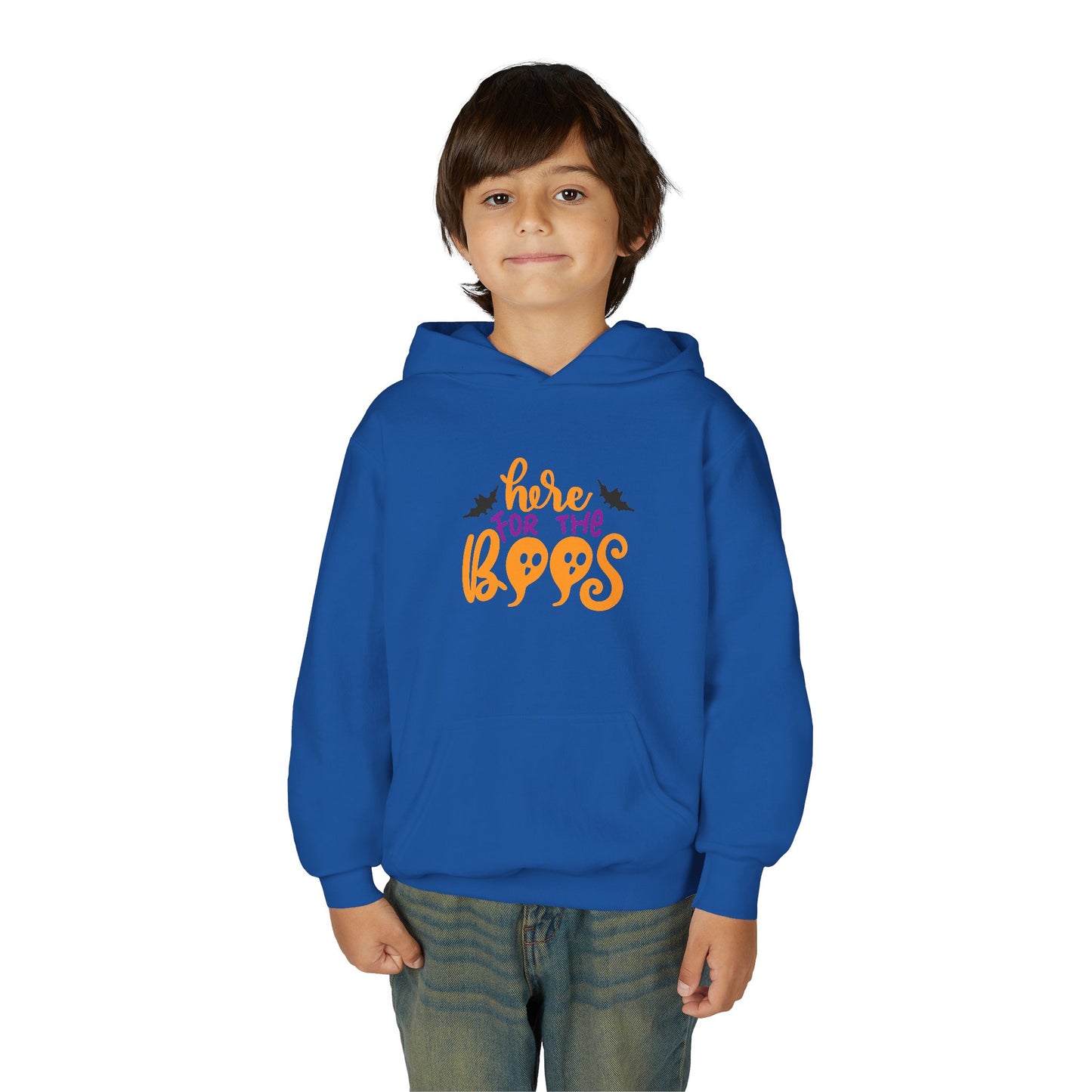 Halloween Youth Hoodie – "Here for the Boos" | Collection Elegance Wear Kids