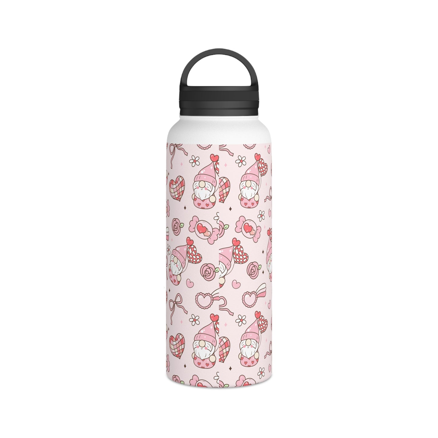 Cute Pink Gnome Stainless Steel Water Bottle, Fun Travel Mug, Gift for Gnome Lovers, Outdoor Hydration, Kids Birthday Favor