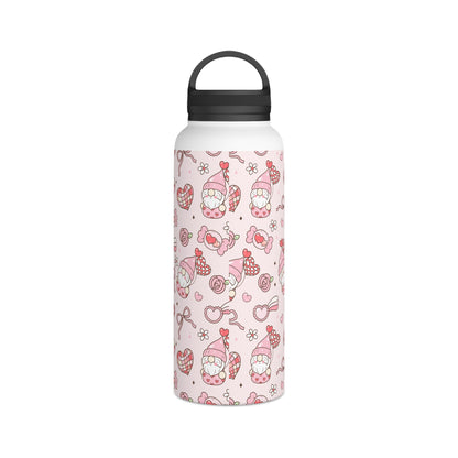 Cute Pink Gnome Stainless Steel Water Bottle, Fun Travel Mug, Gift for Gnome Lovers, Outdoor Hydration, Kids Birthday Favor