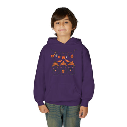 Halloween Ghosts Hooded Sweatshirt for Kids, Cozy Halloween Apparel, Fall Fashion, Spooky Season Gift, Youth Hoodie