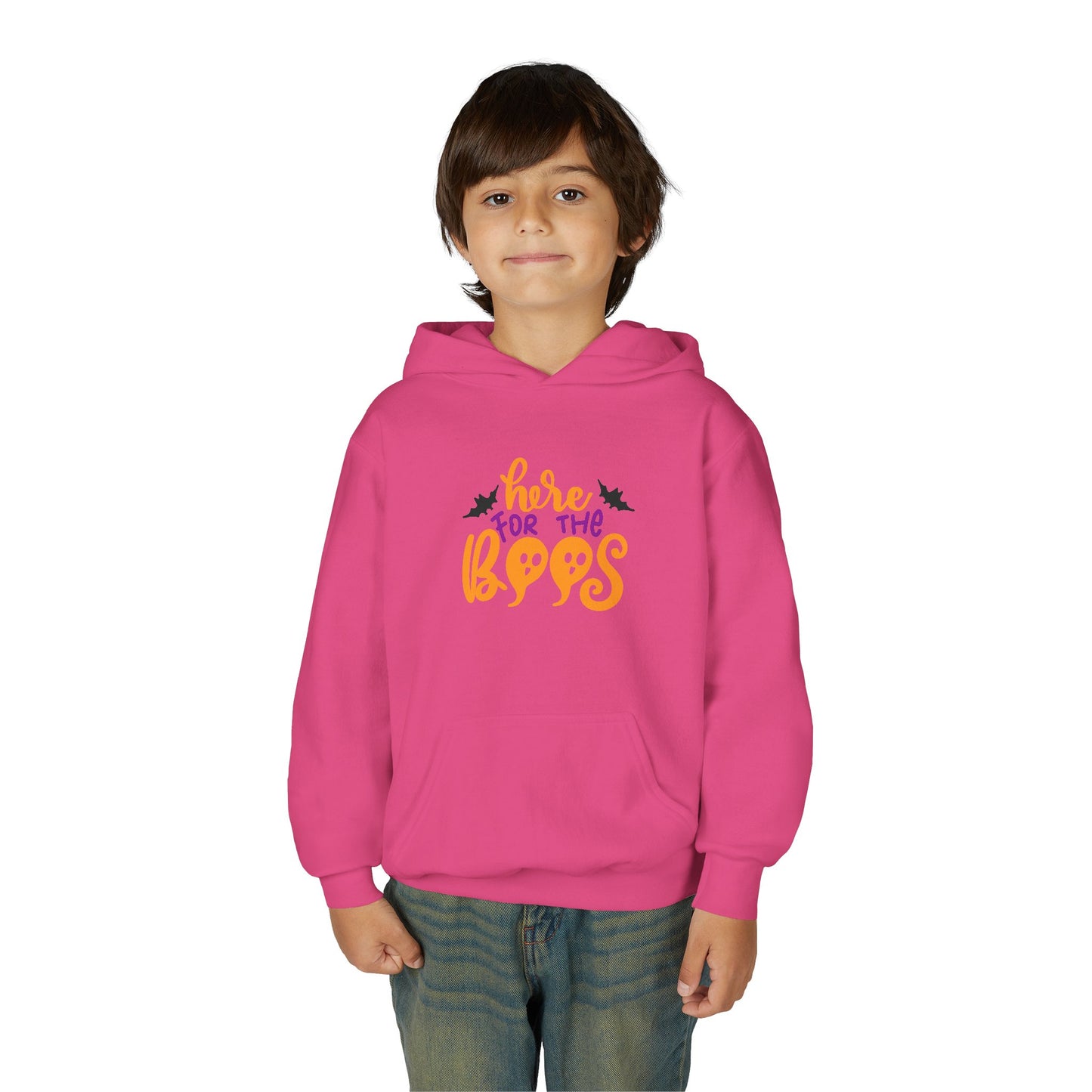 Halloween Youth Hoodie – "Here for the Boos" | Collection Elegance Wear Kids
