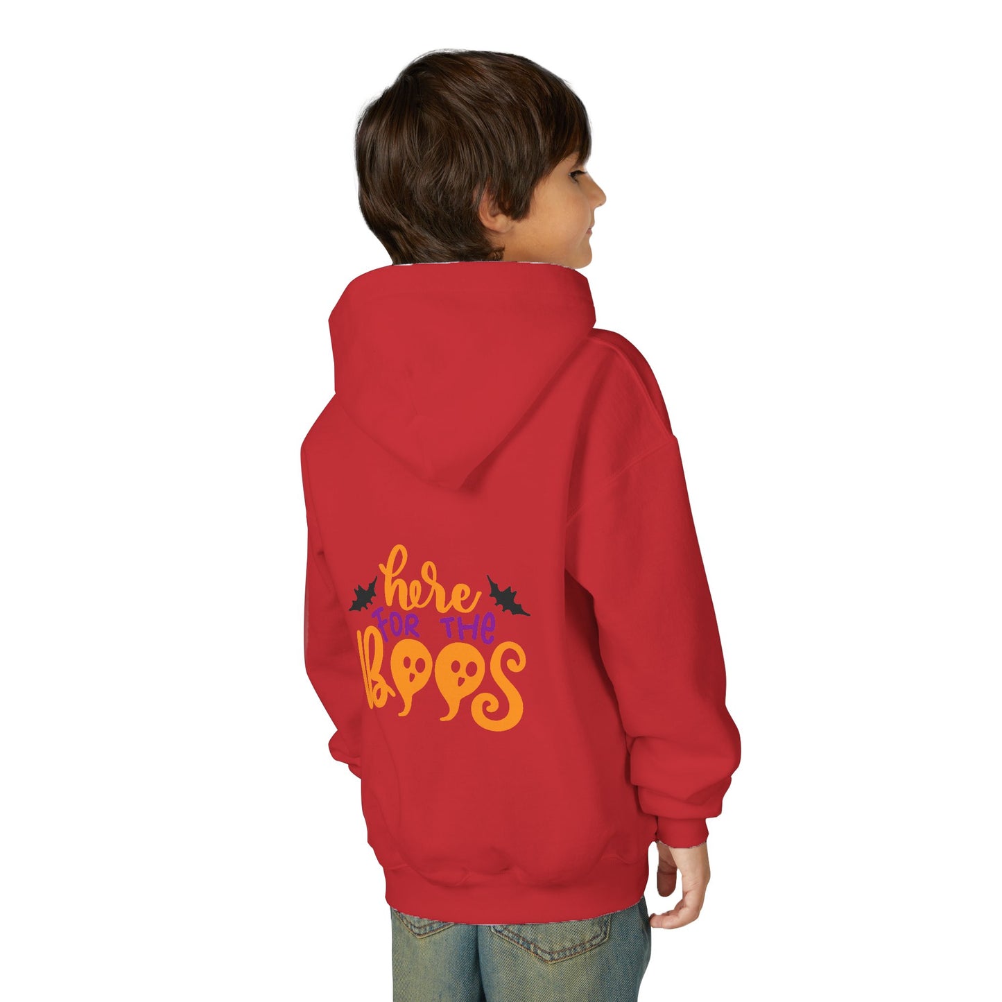 Halloween Youth Hoodie – "Here for the Boos" | Collection Elegance Wear Kids