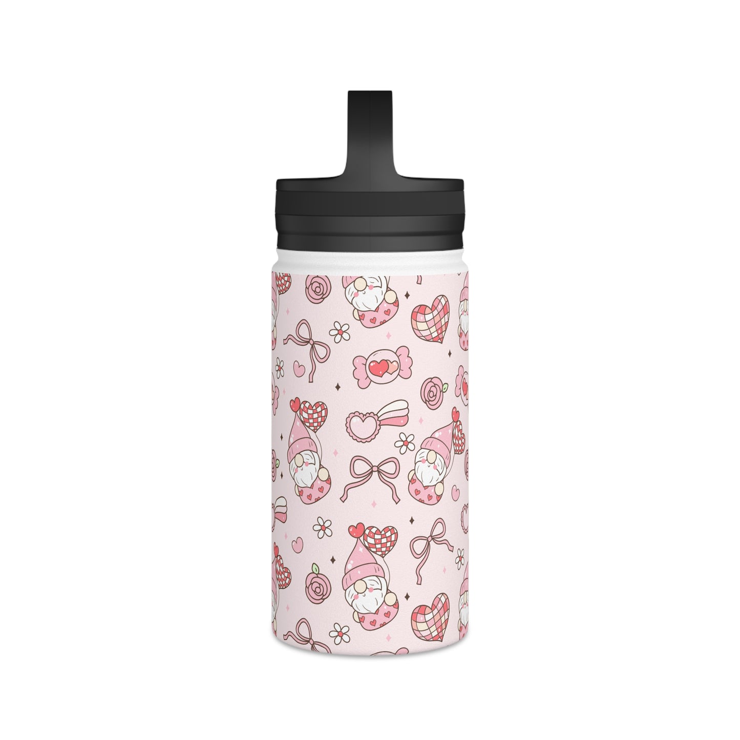 Cute Pink Gnome Stainless Steel Water Bottle, Fun Travel Mug, Gift for Gnome Lovers, Outdoor Hydration, Kids Birthday Favor