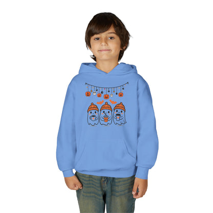 Halloween Ghosts Hooded Sweatshirt for Kids, Cozy Halloween Apparel, Fall Fashion, Spooky Season Gift, Youth Hoodie