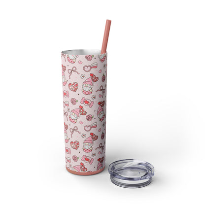 Cute Crafty Skinny Tumbler with Straw, 20oz, Perfect for Crafters & Makers, Valentine's Day Gift, Personalized Travel Mug, Fun Party Favor