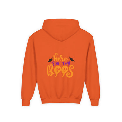 Halloween Youth Hoodie – "Here for the Boos" | Collection Elegance Wear Kids