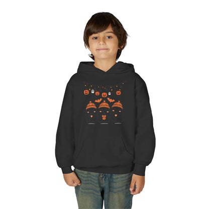 Halloween Ghosts Hooded Sweatshirt for Kids, Cozy Halloween Apparel, Fall Fashion, Spooky Season Gift, Youth Hoodie