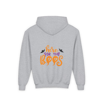 Halloween Youth Hoodie – "Here for the Boos" | Collection Elegance Wear Kids