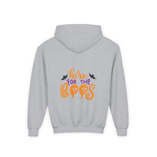 Halloween Youth Hoodie – "Here for the Boos" | Collection Elegance Wear Kids