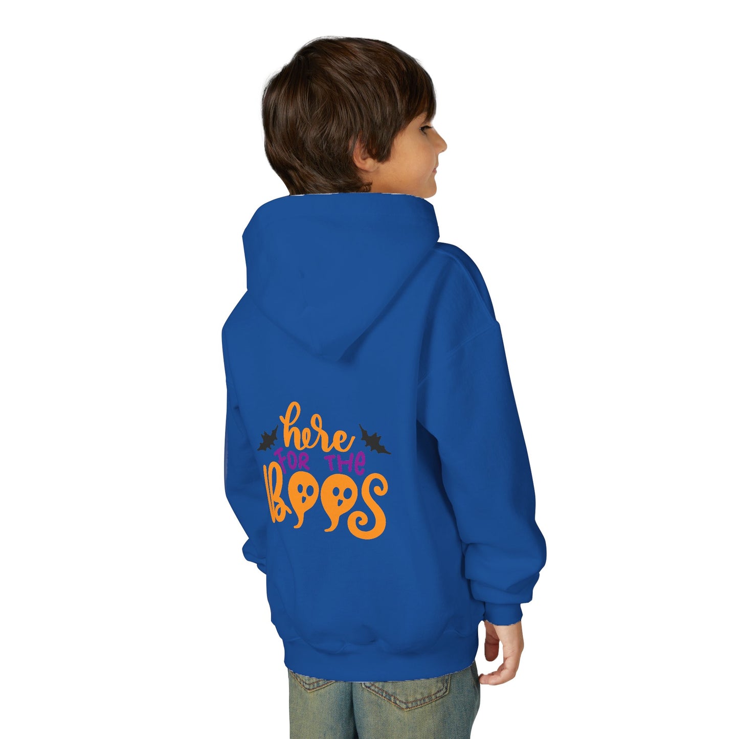 Halloween Youth Hoodie – "Here for the Boos" | Collection Elegance Wear Kids