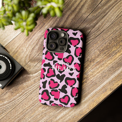 Heart Print Tough Phone Case – Collection Elegance Cover