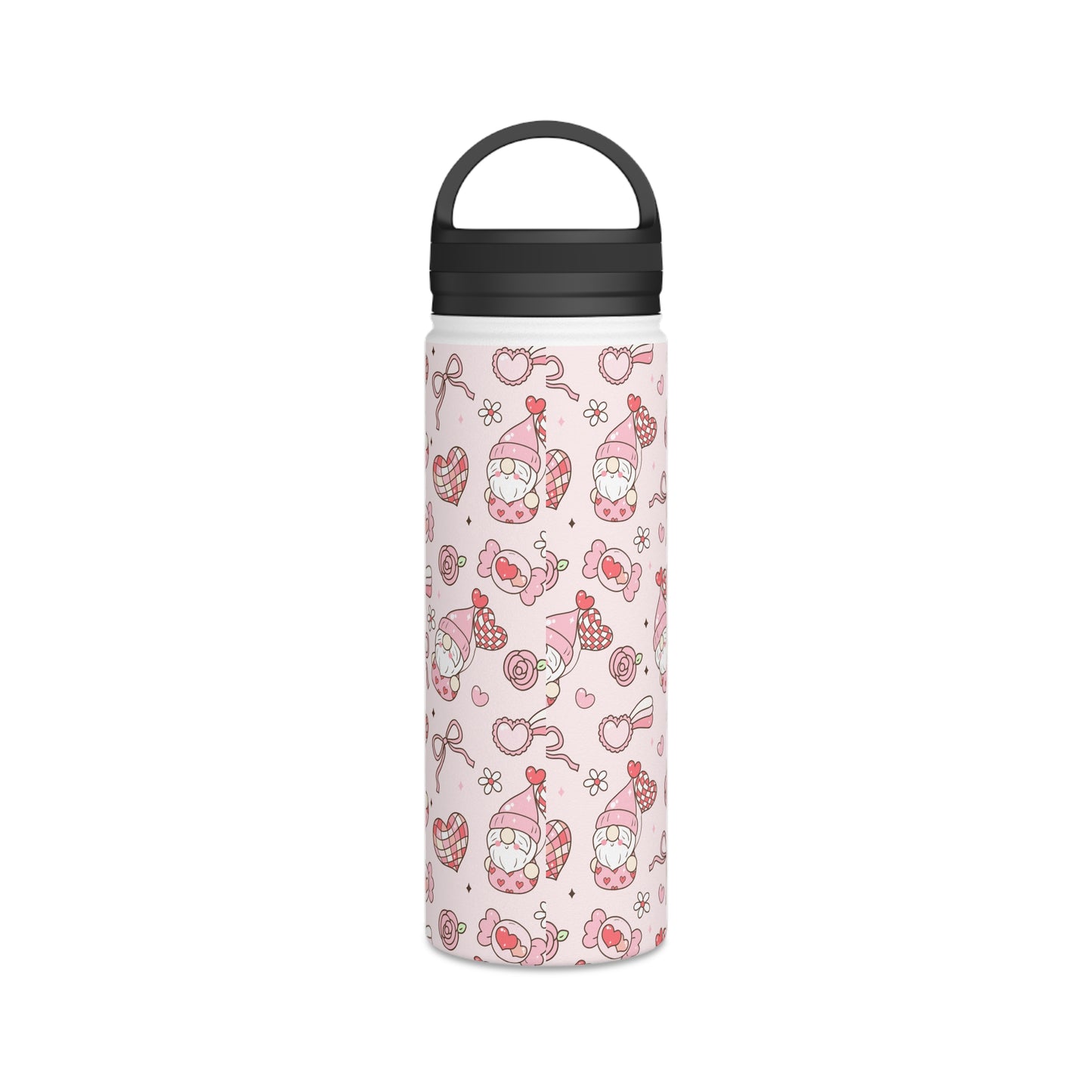 Cute Pink Gnome Stainless Steel Water Bottle, Fun Travel Mug, Gift for Gnome Lovers, Outdoor Hydration, Kids Birthday Favor