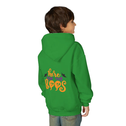 Halloween Youth Hoodie – "Here for the Boos" | Collection Elegance Wear Kids