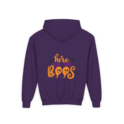 Halloween Youth Hoodie – "Here for the Boos" | Collection Elegance Wear Kids