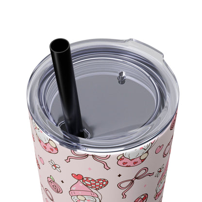 Cute Crafty Skinny Tumbler with Straw, 20oz, Perfect for Crafters & Makers, Valentine's Day Gift, Personalized Travel Mug, Fun Party Favor