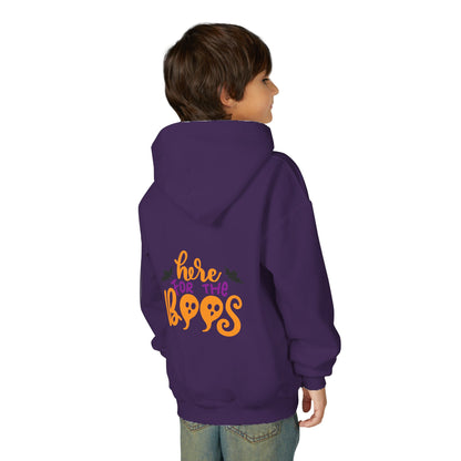 Halloween Youth Hoodie – "Here for the Boos" | Collection Elegance Wear Kids