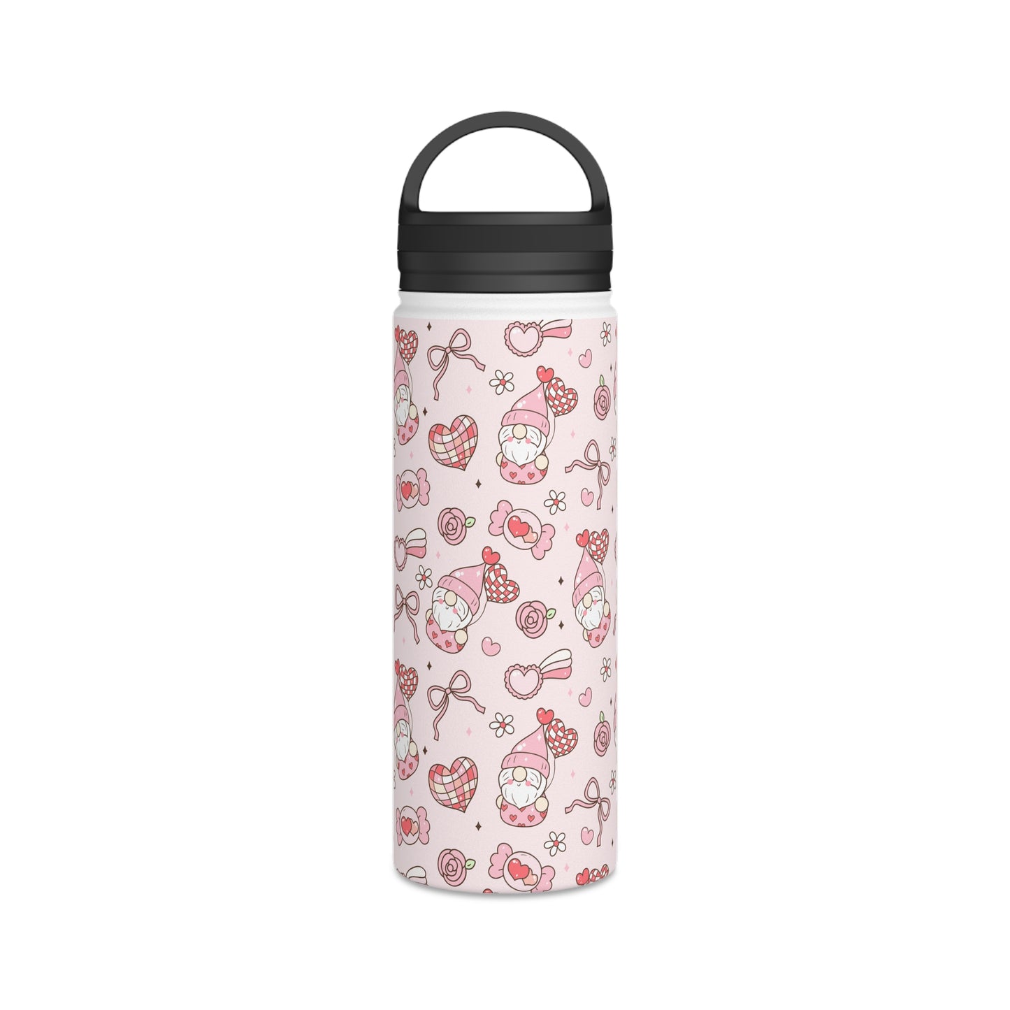 Cute Pink Gnome Stainless Steel Water Bottle, Fun Travel Mug, Gift for Gnome Lovers, Outdoor Hydration, Kids Birthday Favor