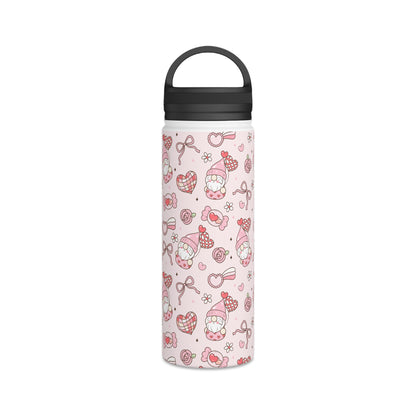 Cute Pink Gnome Stainless Steel Water Bottle, Fun Travel Mug, Gift for Gnome Lovers, Outdoor Hydration, Kids Birthday Favor
