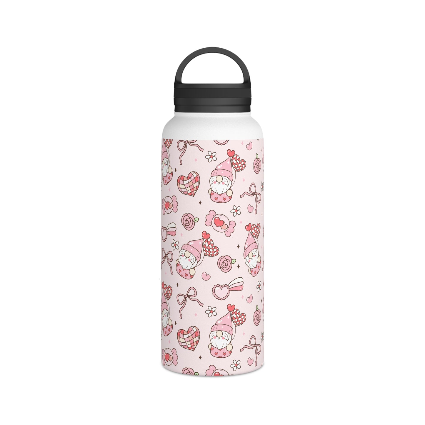 Cute Pink Gnome Stainless Steel Water Bottle, Fun Travel Mug, Gift for Gnome Lovers, Outdoor Hydration, Kids Birthday Favor