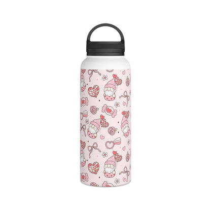 Cute Pink Gnome Stainless Steel Water Bottle, Fun Travel Mug, Gift for Gnome Lovers, Outdoor Hydration, Kids Birthday Favor