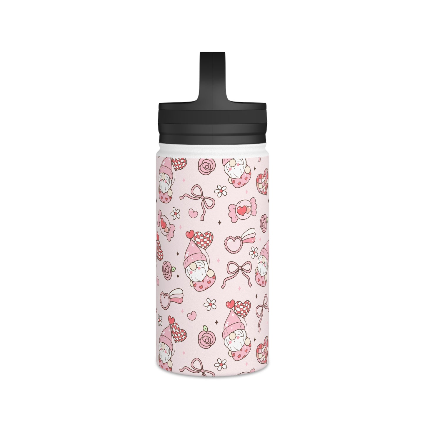 Cute Pink Gnome Stainless Steel Water Bottle, Fun Travel Mug, Gift for Gnome Lovers, Outdoor Hydration, Kids Birthday Favor