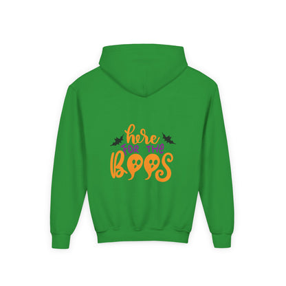 Halloween Youth Hoodie – "Here for the Boos" | Collection Elegance Wear Kids
